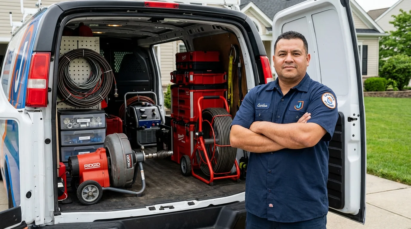 Professional drain cleaning equipment and Johns Plumbing LLC plumber in Monterey Park